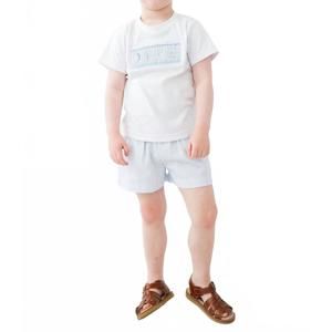 NEW RUTH AND RALPH seashells smocked t-shirt and shorts set in white